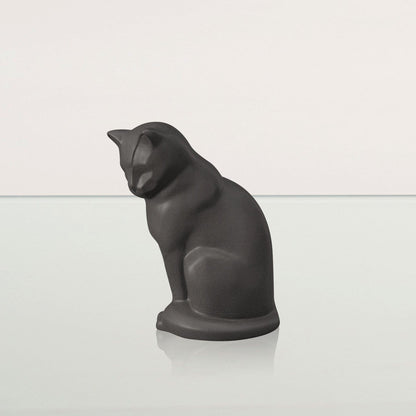Mini Pet Urn for Ashes Neko - Gray Matte | Ceramic | Handmade Cat Urn - Pulvis Art Urns