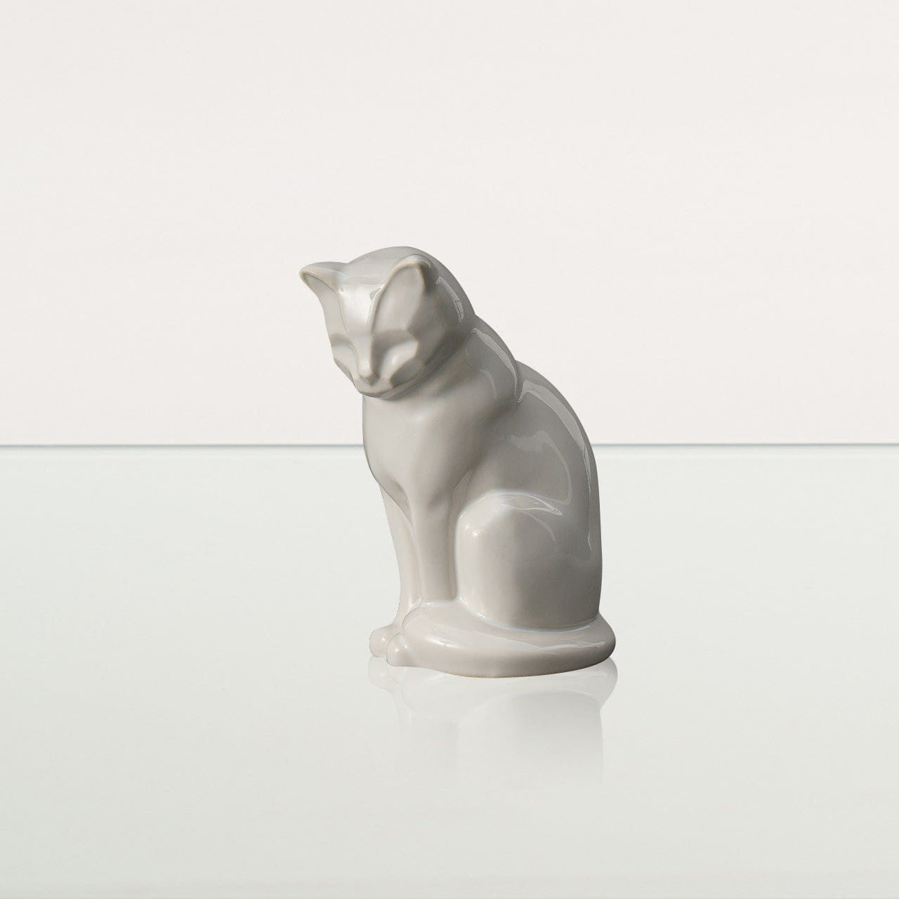 Mini Pet Urn for Ashes Neko - White | Ceramic | Handmade Cat Urn - Pulvis Art Urns