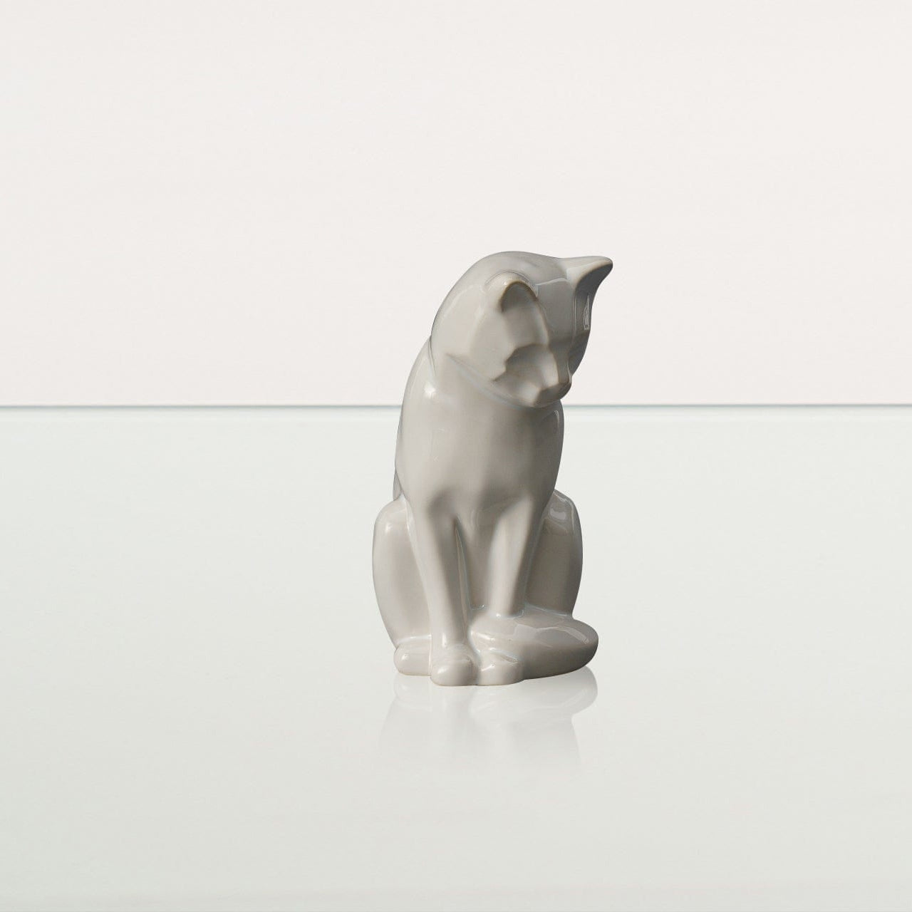 Mini Pet Urn for Ashes Neko - White | Ceramic | Handmade Cat Urn - Pulvis Art Urns