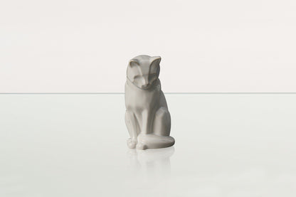 Mini Pet Urn for Ashes Neko - White | Ceramic | Handmade Cat Urn - Pulvis Art Urns