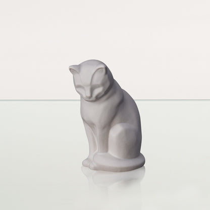 Mini Pet Urn for Ashes Neko - White Matte | Ceramic | Handmade Cat Urn - Pulvis Art Urns