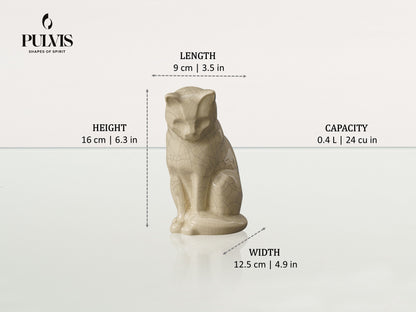 Pulvis Art Urns Pet Urn Mini Pet Urn for Ashes Neko -  Handmade Cat Urn