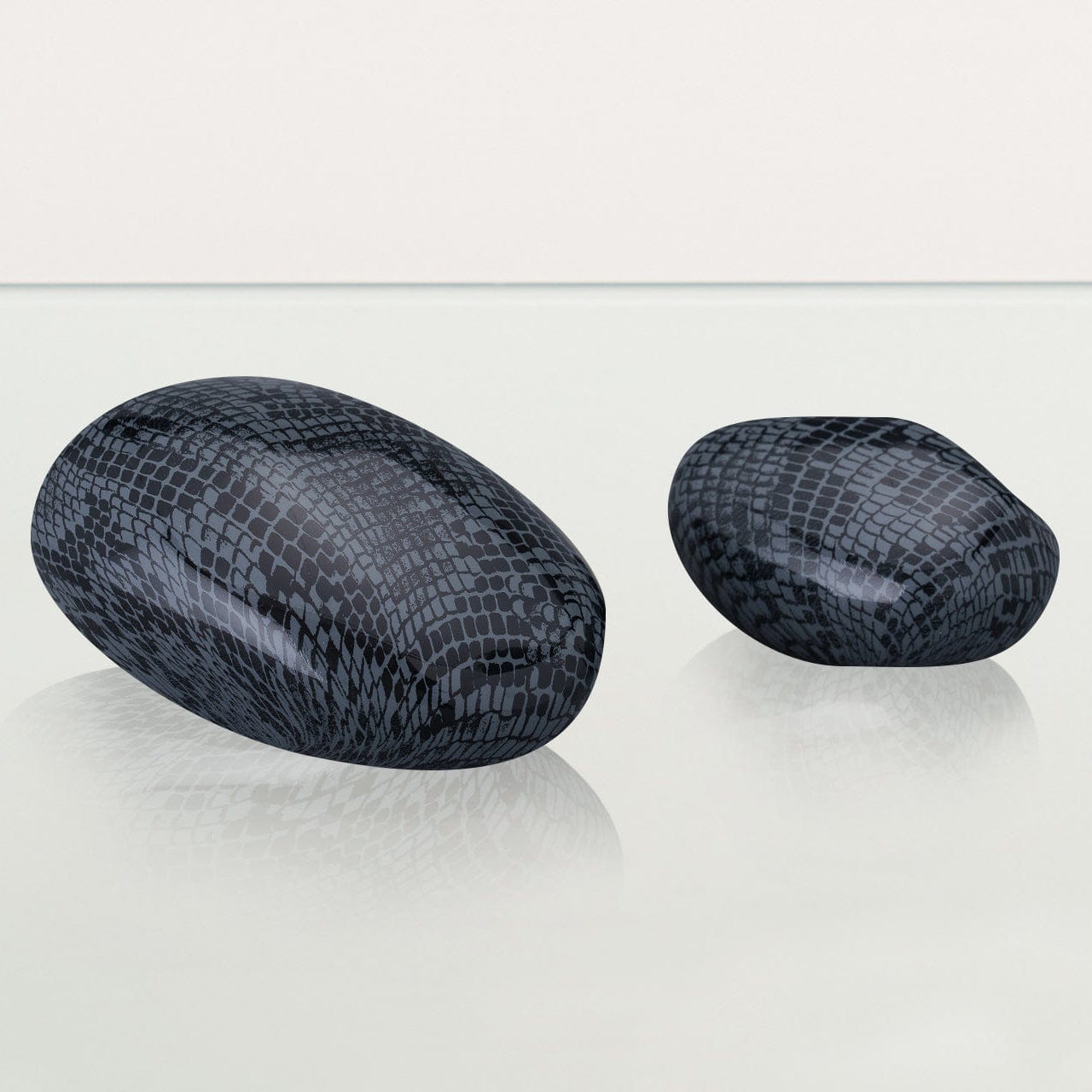 Mini Reptile Urn - Dark Blue | Ceramic | HydroGraphics - Pulvis Art Urns