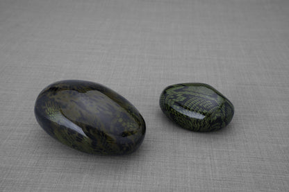 Mini Reptile Urn - Dark Green | Ceramic | HydroGraphics - Pulvis Art Urns