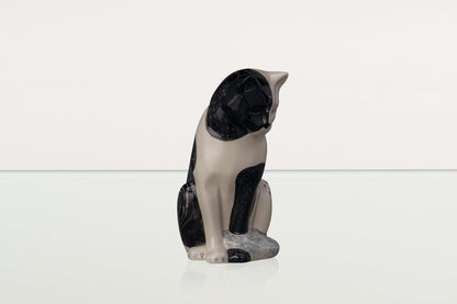 Neko Hand Decorated Pet Urn "Tuxedo" - Ceramic | Handmade Pet Urn - Pulvis Art Urns