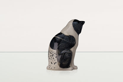 Neko Hand Decorated Pet Urn "Tuxedo" - Ceramic | Handmade Pet Urn - Pulvis Art Urns