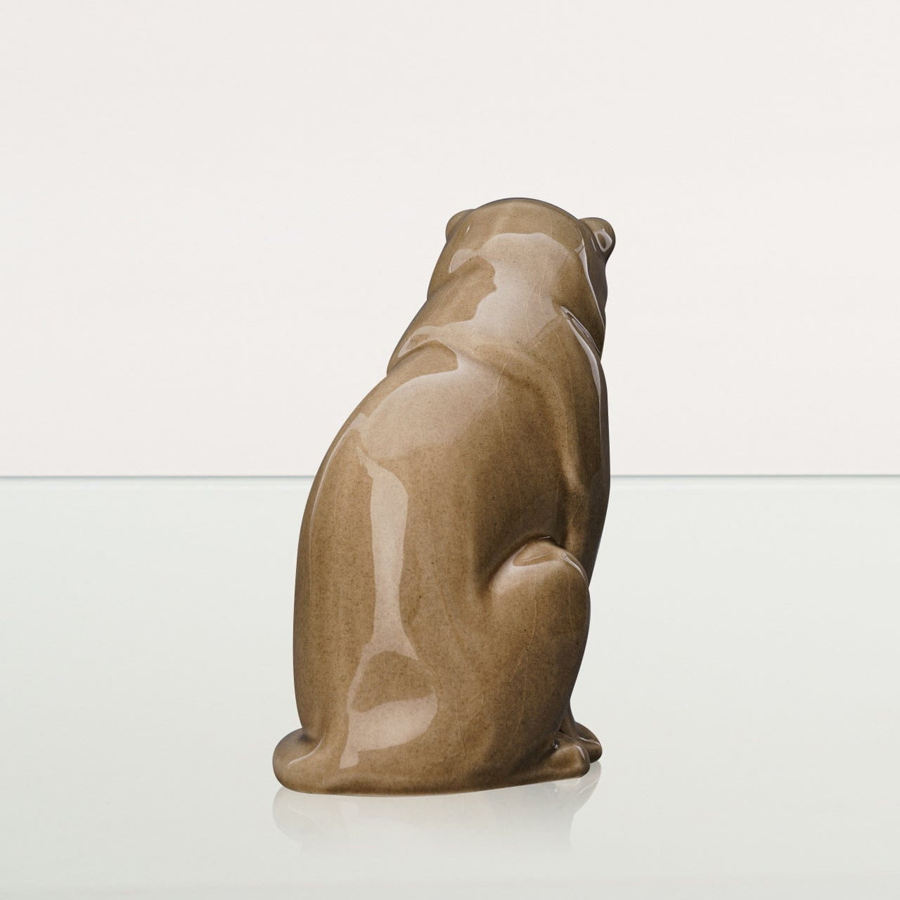 Neko Pet Urn for Ashes - Beige Grey | Ceramic | Handmade Cat Urn - Pulvis Art Urns