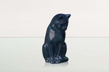 Neko Pet Urn for Ashes - Blue Melange | Ceramic | Handmade Cat Urn - Pulvis Art Urns