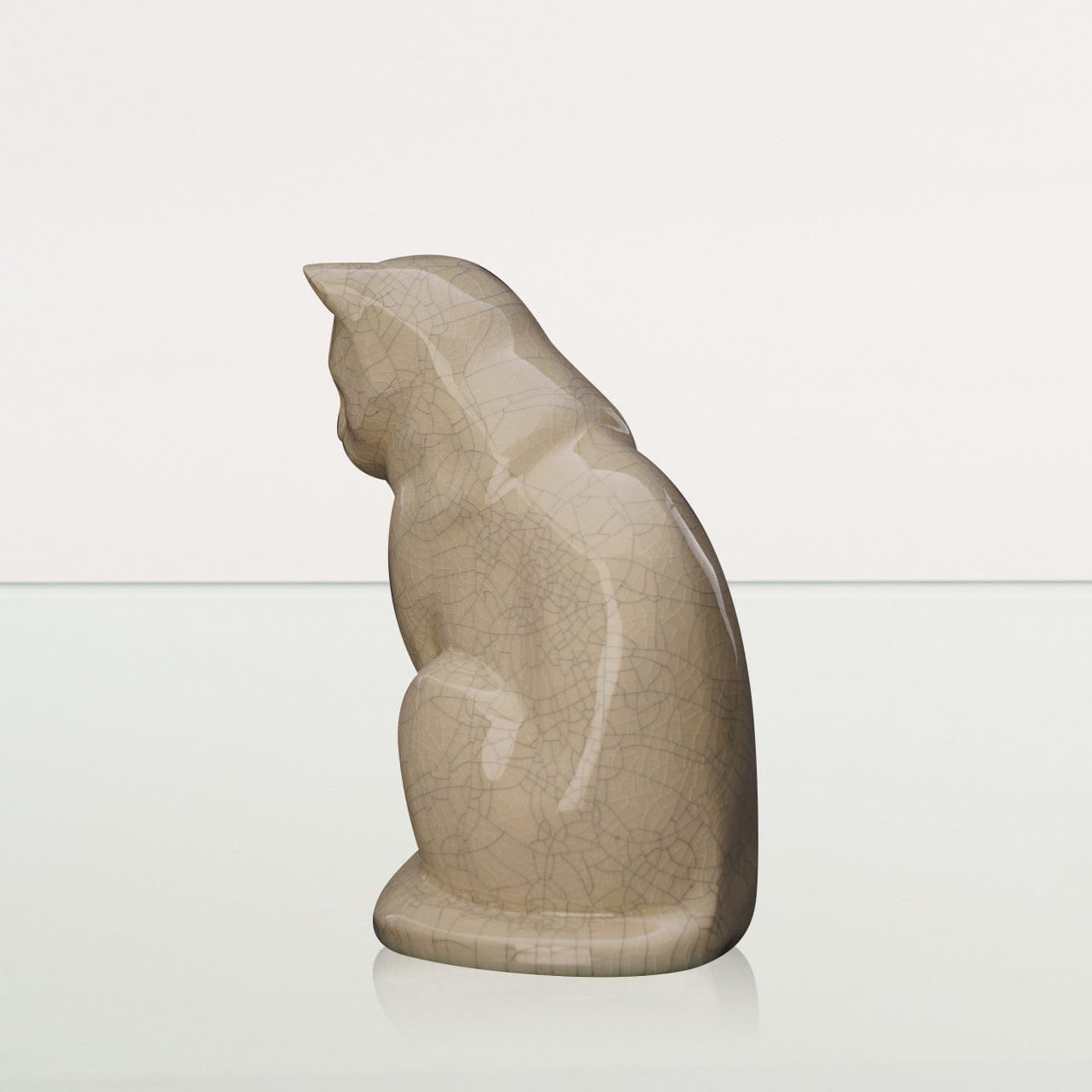 Neko Pet Urn for Ashes - Craquelure | Ceramic | Handmade Cat Urn - Pulvis Art Urns