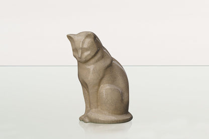 Neko Pet Urn for Ashes - Craquelure | Ceramic | Handmade Cat Urn - Pulvis Art Urns