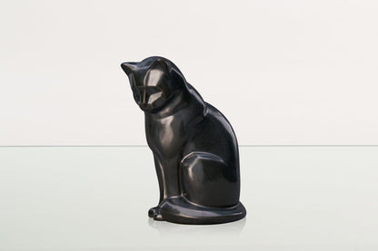 Neko Pet Urn for Ashes - Dark Matte | Ceramic | Handmade Cat Urn - Pulvis Art Urns