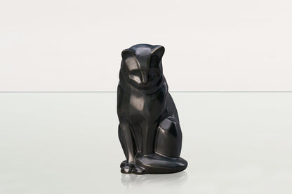 Neko Pet Urn for Ashes - Dark Matte | Ceramic | Handmade Cat Urn - Pulvis Art Urns