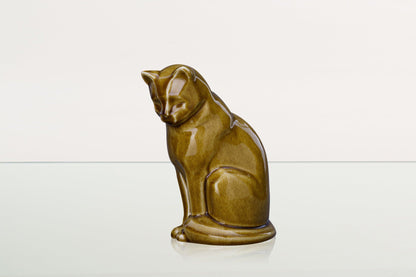 Neko Pet Urn for Ashes - Dark Sand | Ceramic | Handmade Cat Urn - Pulvis Art Urns