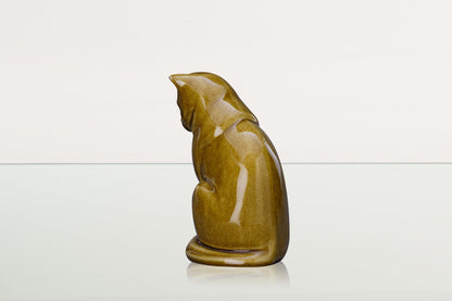 Neko Pet Urn for Ashes - Dark Sand | Ceramic | Handmade Cat Urn - Pulvis Art Urns