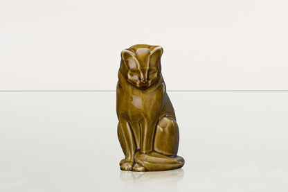 Neko Pet Urn for Ashes - Dark Sand | Ceramic | Handmade Cat Urn - Pulvis Art Urns