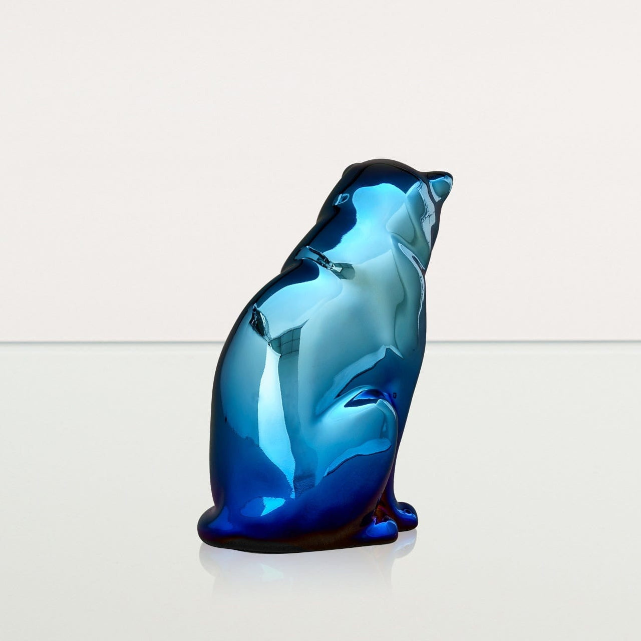 Neko Pet Urn for Ashes - Glossy Blue | Ceramic | Handmade - Pulvis Art Urns