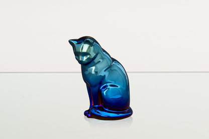 Neko Pet Urn for Ashes - Glossy Blue | Ceramic | Handmade - Pulvis Art Urns
