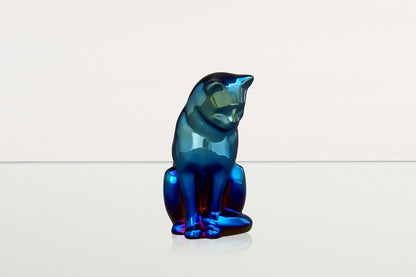 Neko Pet Urn for Ashes - Glossy Blue | Ceramic | Handmade - Pulvis Art Urns
