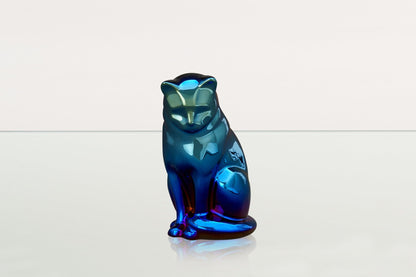 Neko Pet Urn for Ashes - Glossy Blue | Ceramic | Handmade - Pulvis Art Urns