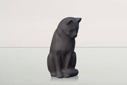 Neko Pet Urn for Ashes - Gray Matte | Ceramic | Handmade Cat Urn - Pulvis Art Urns