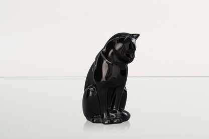 Neko Pet Urn for Ashes - Lamp Black | Ceramic | Handmade Cat Urn - Pulvis Art Urns