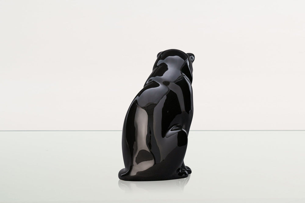 Pulvis Art Urns Pet Urn Neko Pet Urn for Ashes - Lamp Black | Ceramic | Handmade Cat Urn