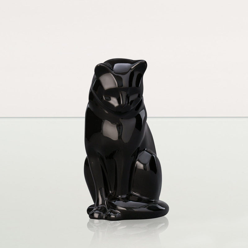 Neko Pet Urn for Ashes - Lamp Black | Ceramic | Handmade Cat Urn From $239.00
