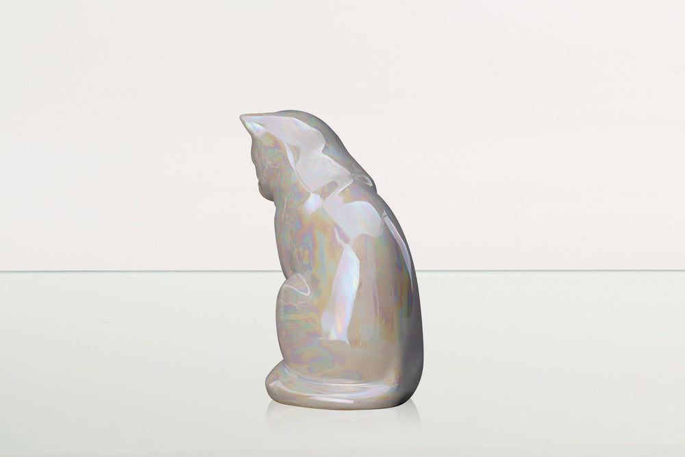 Pulvis Art Urns Pet Urn Neko Pet Urn for Ashes - Pearl White | Ceramic | Handmade Cat Urn