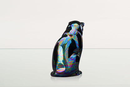 Neko Pet Urn for Ashes - Rainbow Black | Ceramic | Handmade Cat Urn - Pulvis Art Urns