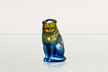 Neko Pet Urn for Ashes - Shiny Yellow | Ceramic | Handmade - Pulvis Art Urns