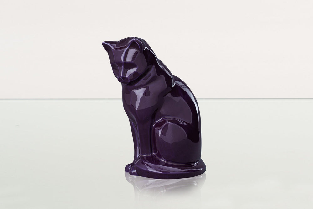 Pulvis Art Urns Pet Urn Neko Pet Urn for Ashes - Violet | Ceramic | Handmade Cat Urn