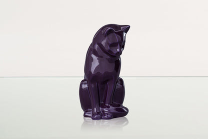 Neko Pet Urn for Ashes - Violet | Ceramic | Handmade Cat Urn - Pulvis Art Urns