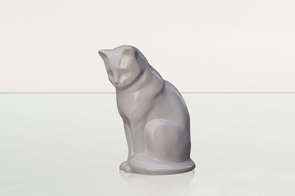 Neko Pet Urn for Ashes - White | Ceramic | Handmade Cat Urn - Pulvis Art Urns