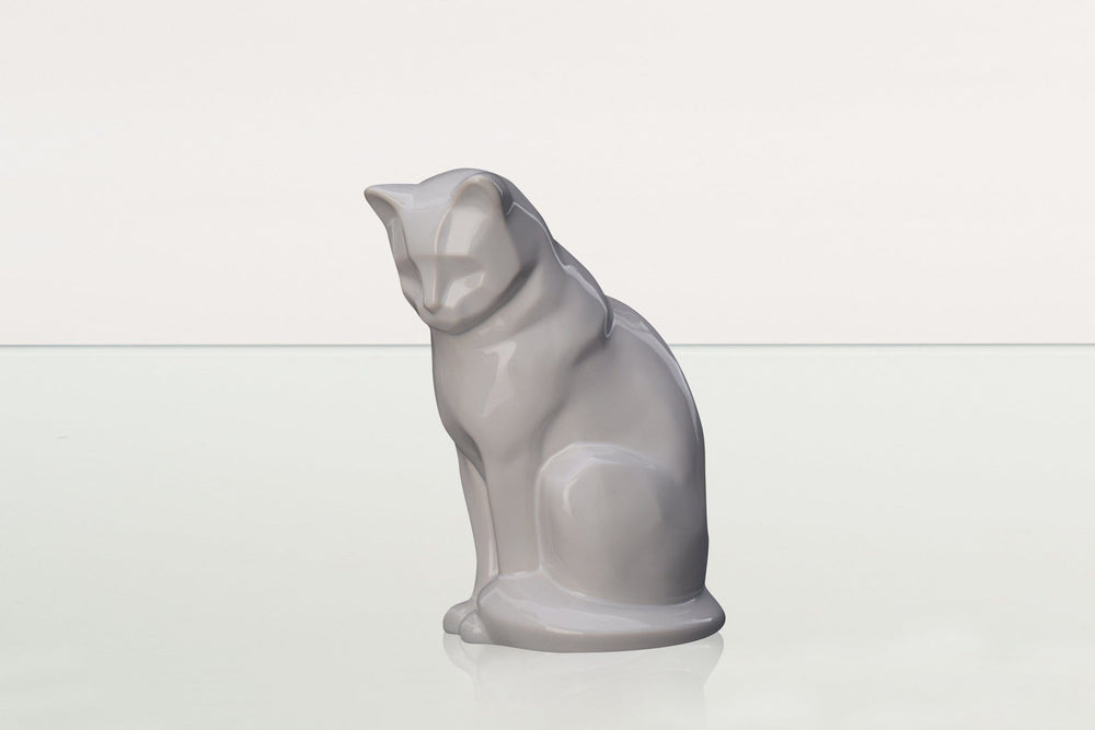 Pulvis Art Urns Pet Urn Neko Pet Urn for Ashes - White | Ceramic | Handmade Cat Urn