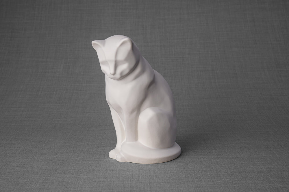 Pulvis Art Urns Pet Urn Neko Pet Urn for Ashes - White Matte | Ceramic | Handmade