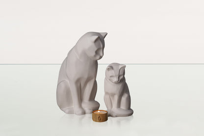 Neko Pet Urn for Ashes - White Matte | Ceramic | Handmade Cat Urn - Pulvis Art Urns