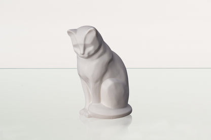 Neko Pet Urn for Ashes - White Matte | Ceramic | Handmade Cat Urn - Pulvis Art Urns