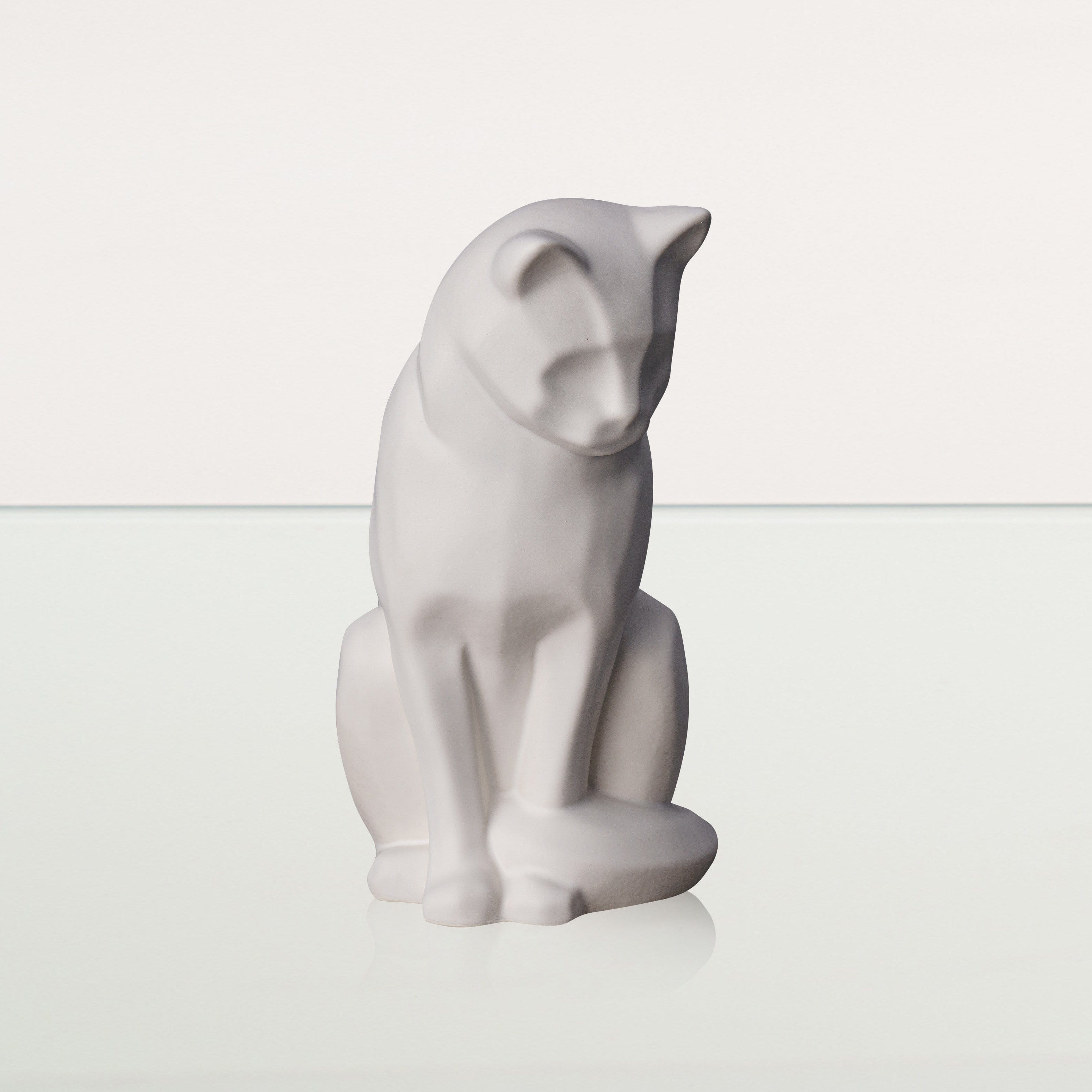 Neko Pet Urn for Ashes - White Matte | Ceramic | Handmade Cat Urn - Pulvis Art Urns