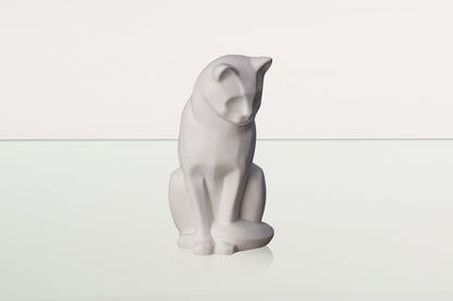 Neko Pet Urn for Ashes - White Matte | Ceramic | Handmade Cat Urn - Pulvis Art Urns