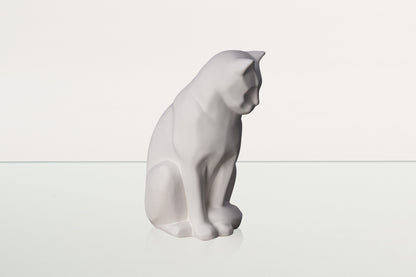 Neko Pet Urn for Ashes - White Matte | Ceramic | Handmade Cat Urn - Pulvis Art Urns