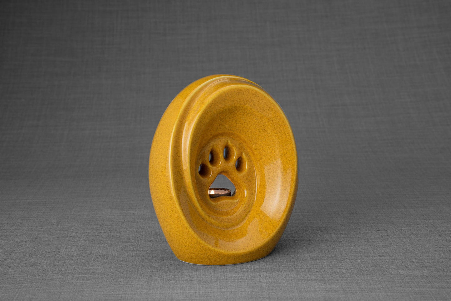 Pulvis Art Urns Pet Urn Paw Pet Urn for Ashes - Amber Yellow | Ceramic | Handmade