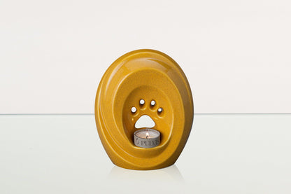 Paw Pet Urn for Ashes - Amber Yellow | Ceramic | Handmade Pet Urn - Pulvis Art Urns