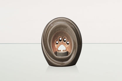 Paw Pet Urn for Ashes - Beige Grey | Ceramic | Handmade - Pulvis Art Urns