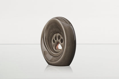 Paw Pet Urn for Ashes - Beige Grey | Ceramic | Handmade - Pulvis Art Urns