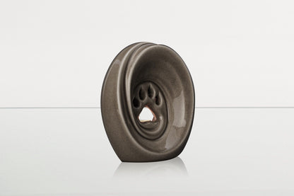 Paw Pet Urn for Ashes - Beige Grey | Ceramic | Handmade - Pulvis Art Urns