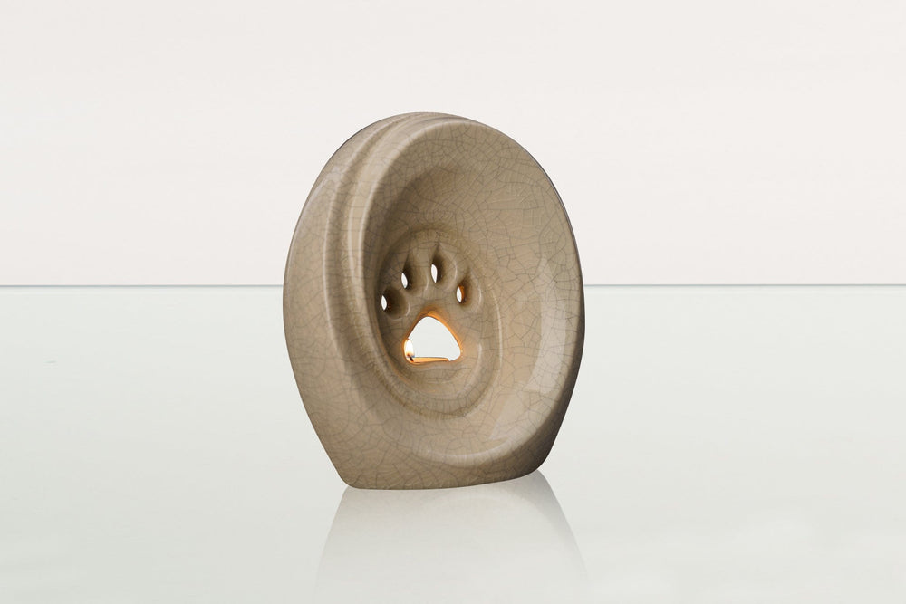 Pulvis Art Urns Pet Urn Paw Pet Urn for Ashes - Craquelure | Ceramic | Handmade Pet Urn