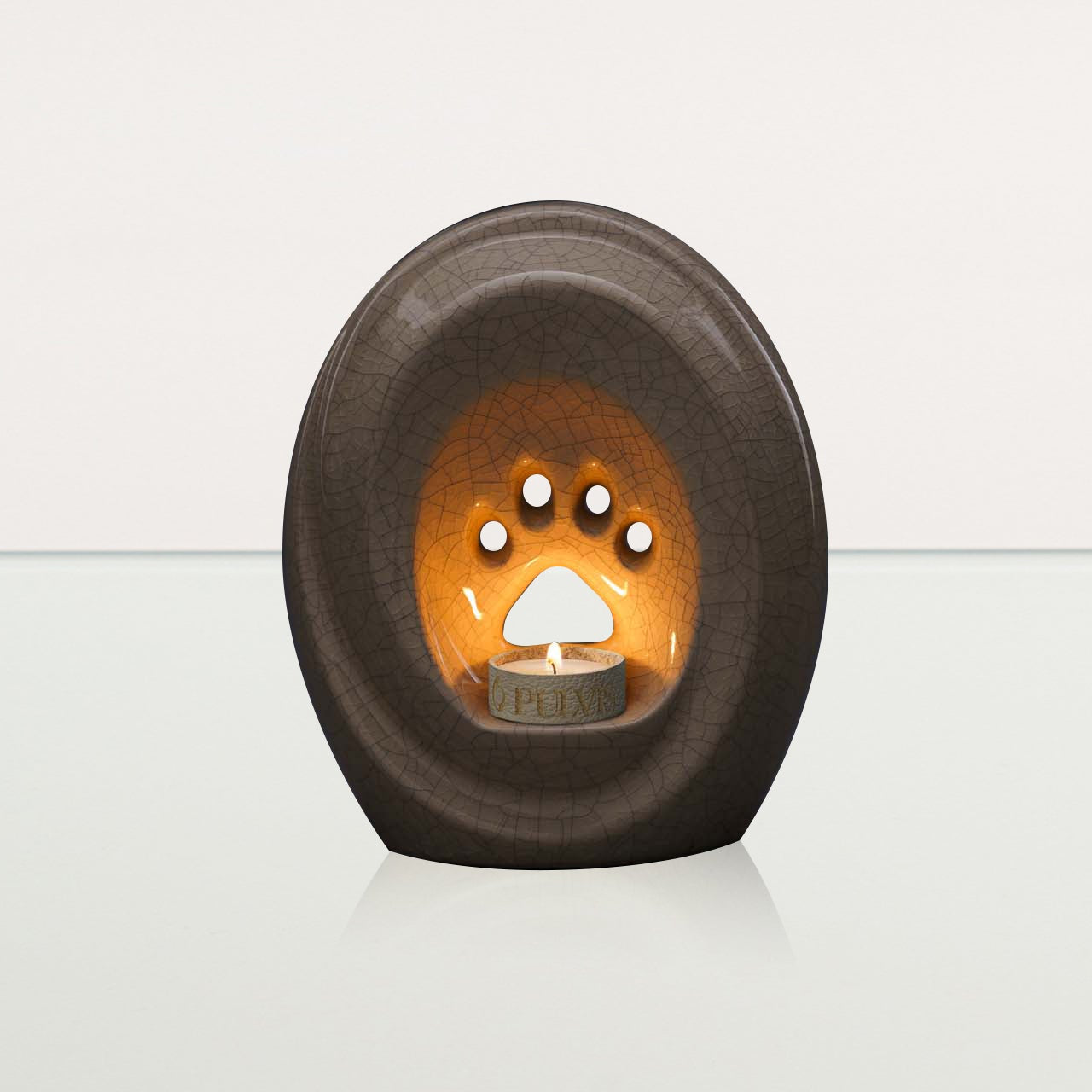 Paw Pet Urn for Ashes - Craquelure | Ceramic | Handmade Pet Urn - Pulvis Art Urns