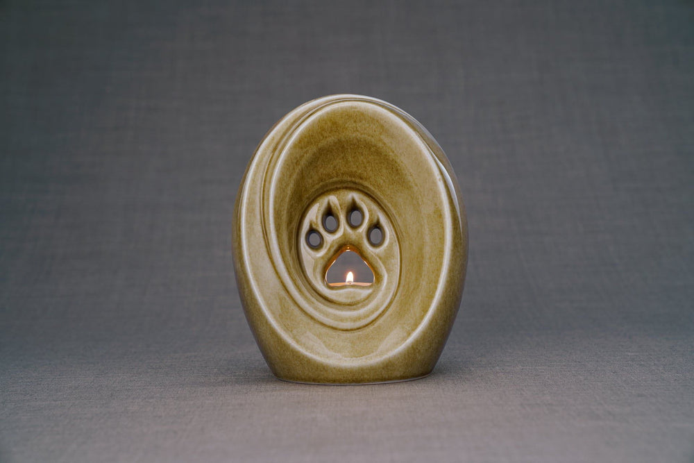 Pulvis Art Urns Pet Urn Paw Pet Urn for Ashes - Dark Sand | Ceramic | Handmade
