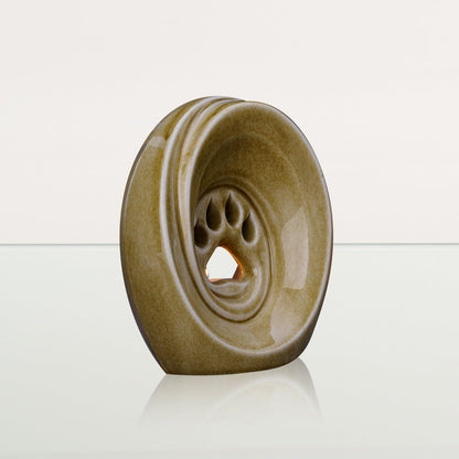 Paw Pet Urn for Ashes - Dark Sand | Ceramic | Handmade Pet Urn - Pulvis Art Urns