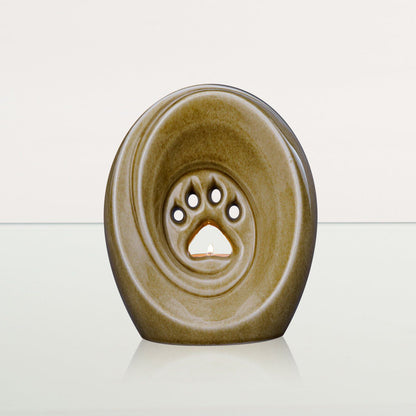 Paw Pet Urn for Ashes - Dark Sand | Ceramic | Handmade Pet Urn - Pulvis Art Urns